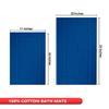 Ample Decor Bath Mats 100% Cotton 24 X 17 & 34 X 20 Inches, Oeko Tex Certified 1350 GSM Solid Construction Thick & Plush, Super Absorbent for Bathroom Floor, Shower Navy view 3