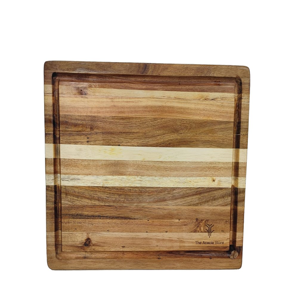 Acacia Wood, Thick Professional Heavy Duty Butcher Block Cutting Board, with Juice Groove and Handle, Made in Vietnam,15.75 x 11.8 x 1.6 Inch