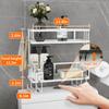 Godboat Bathroom Organizer - Over the Toilet Storage Cabinet, 2-Tier Floating Shelves, Wall Shelf with 2 Hooks & Paper Rack, Cool Accessories & Decor, Gifts for Women, Mothers Day (White) view 2