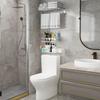 Godboat Bathroom Organizer - Over the Toilet Storage Cabinet, 2-Tier Floating Shelves, Wall Shelf with 2 Hooks & Paper Rack, Cool Accessories & Decor, Gifts for Women, Mothers Day (White) view 3