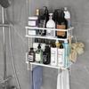 Godboat Bathroom Organizer - Over the Toilet Storage Cabinet, 2-Tier Floating Shelves, Wall Shelf with 2 Hooks & Paper Rack, Cool Accessories & Decor, Gifts for Women, Mothers Day (White) view 4