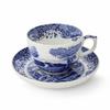 Spode Blue Italian 20oz Jumbo Cup & Saucer, Set of 4  Large Porcelain Hot Beverage Cups with Ornate Rim & Scenic Design - Elegant Ceramic Drinkware for Coffee, Tea, Brunch Settings view 2