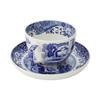 Spode Blue Italian 20oz Jumbo Cup & Saucer, Set of 4  Large Porcelain Hot Beverage Cups with Ornate Rim & Scenic Design - Elegant Ceramic Drinkware for Coffee, Tea, Brunch Settings view 4