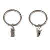 1-1/4" Noise-Canceling Curtain Rings w/Clip (Set of 10) - Satin Nickel view 1