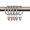 1-1/4" Noise-Canceling Curtain Rings w/Clip (Set of 10) - Satin Nickel view 2
