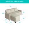 Best Choice Products Upholstered Sectional Sofa for Home, Apartment, Dorm, Bonus Room, Compact Spaces w/Chaise Lounge, 3-Seat, L-Shape Design, Reversible Ottoman Bench, 680lb Capacity - Beige view 2