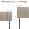 Aklaus Modern Adjustable Headboard - Upholstered Fabric Queen Size Bed Headboard - Oatmeal view 2