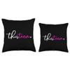 13th Birthday for Girls 13 Year Old Pink Thirteen Party Teen Throw Pillow view 3