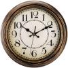 ZENFUN 12'' Round Classic Wall Clock, Battery Operated Quartz Clock Silent Non Ticking Wall Clock, Decorative for Kitchen, Home, Living Room, Farmhouse, Bedrooms, Easy to Read, Bronze view 1