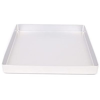 28cm Square Aluminium Alloy Nonstick Coating Leaky Baking Pan Biscuit Cookie Holder Bakery Oven Tray Steaming Tools DIY Bakeware (Aluminium Plain)