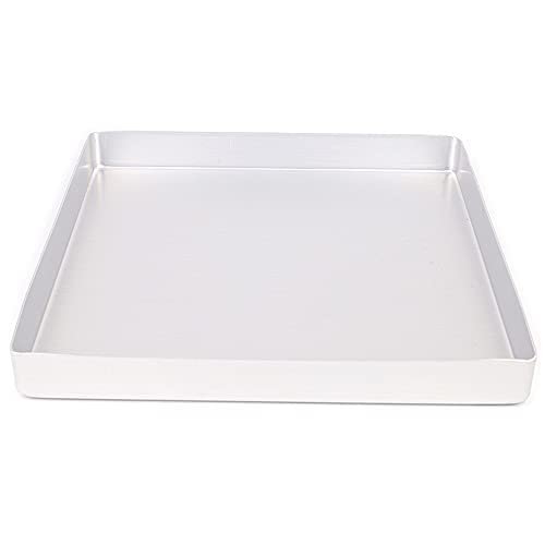 28cm Square Aluminium Alloy Nonstick Coating Leaky Baking Pan Biscuit Cookie Holder Bakery Oven Tray Steaming Tools DIY Bakeware (Aluminium Plain)