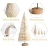 8PCS Artificial Mini Christmas Trees, Fake Bottle Brush Small Pine Snow Frosted Trees with Wood Base Tabletop Ornaments Winter Crafts for Xmas Holiday Party Home Decor view 3