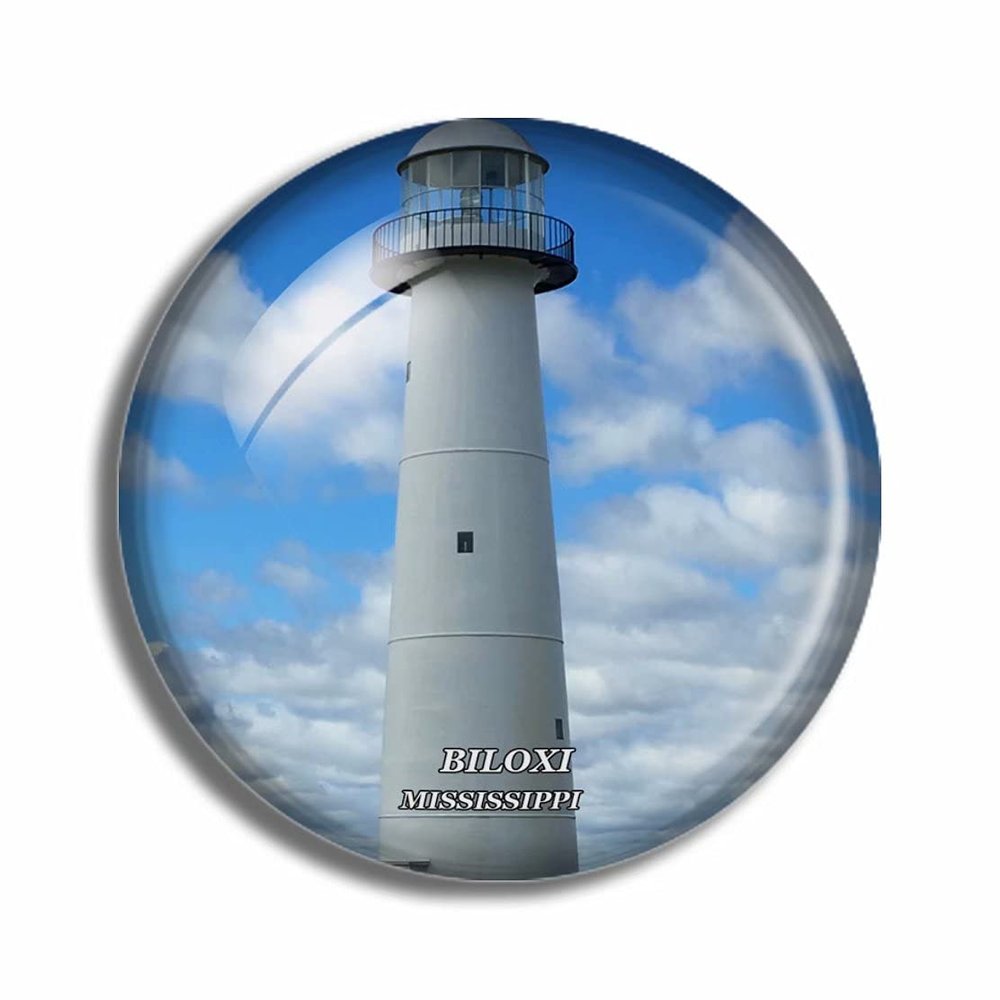 Crystal Fridge Magnets Biloxi Mississippi USA Travel Souvenir Funny Sticker for Gift Home Decoration Office Whiteboard