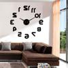 Backwards DIY Large Wall Clock Modern Design Reverse Numbers Frameless Wall Watch Luxury Mirror Effect Big Needle Reverse Clock Black 37Inch(90cm) view 2