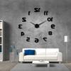 Backwards DIY Large Wall Clock Modern Design Reverse Numbers Frameless Wall Watch Luxury Mirror Effect Big Needle Reverse Clock Black 37Inch(90cm) view 3