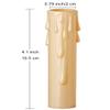 Drip Candle Socket Covers - Set of 6, Chandelier Candelabra Base, 4 inch Tall Brown Plastic Candle Slip Over Sleeves view 4