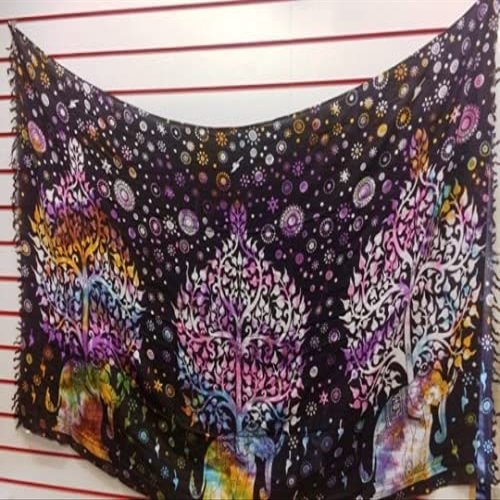 Altar Cloth Wall Hanging Tie Dye Sarong Tapestry Tree of Life Elephant Symbol