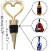 24PCS Heart Wine Bottle Stopper, Lovely Wedding Shower Favor, Cork Plug for Kitchen Bar Gifts, Bridal Shower, Happy Birthday Party Decor (Gold, 24) view 2