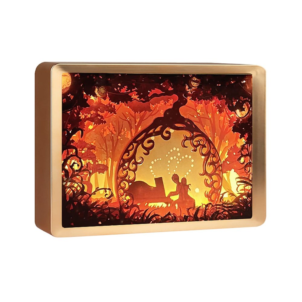 SIWEME 3D Paper Carving Light Box LED Night Light Lamp 3D Paper Cut Light Creative Shadow Box Kids Bedroom Decor Creative Gift Items for Girls (Piano)