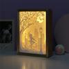 SIWEME 3D Paper Carving Light Box LED Night Light Lamp 3D Paper Cut Light Creative Shadow Box Kids Bedroom Decor Creative Gift Items for Girls (Ballet) view 2