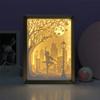 SIWEME 3D Paper Carving Light Box LED Night Light Lamp 3D Paper Cut Light Creative Shadow Box Kids Bedroom Decor Creative Gift Items for Girls (Ballet) view 3