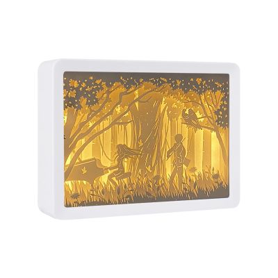 SIWEME 3D Paper Carving Light Box LED Night Light Lamp 3D Paper Cut Light Creative Shadow Box Kids Bedroom Decor Creative Gift Items for Girls (Violin and Piano)