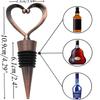 16PCS Wedding Heart Wine Stopper Favors,Graduation Love Summer Bridal Shower Souvenirs for Guests Valentine's Day Summer Beach Party Supplies (Bronze Heart,16) view 2