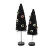 Bethany Lowe Designs LC0724 Eerie Eyeball Bottle Brush Trees Set, Black, 11.0 In H X 3. In W X 3. In D view 1