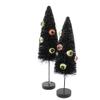 Bethany Lowe Designs LC0724 Eerie Eyeball Bottle Brush Trees Set, Black, 11.0 In H X 3. In W X 3. In D view 2