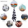 OZINCI Beach Large Towel Pool Beach Cabana Striped One Side Terry and One Side Velour 32"x70" Blue White (1 Pcs) view 3