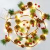 Dazzle Bright Pine Cone Christmas String Lights, Total 6.5FT 20LED Battery Operated Christmas Garland with Red Berry Pine Cone Fairy String Lights for Indoor Outdoor Xmas Decorations view 1
