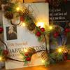 Dazzle Bright Pine Cone Christmas String Lights, Total 6.5FT 20LED Battery Operated Christmas Garland with Red Berry Pine Cone Fairy String Lights for Indoor Outdoor Xmas Decorations view 3