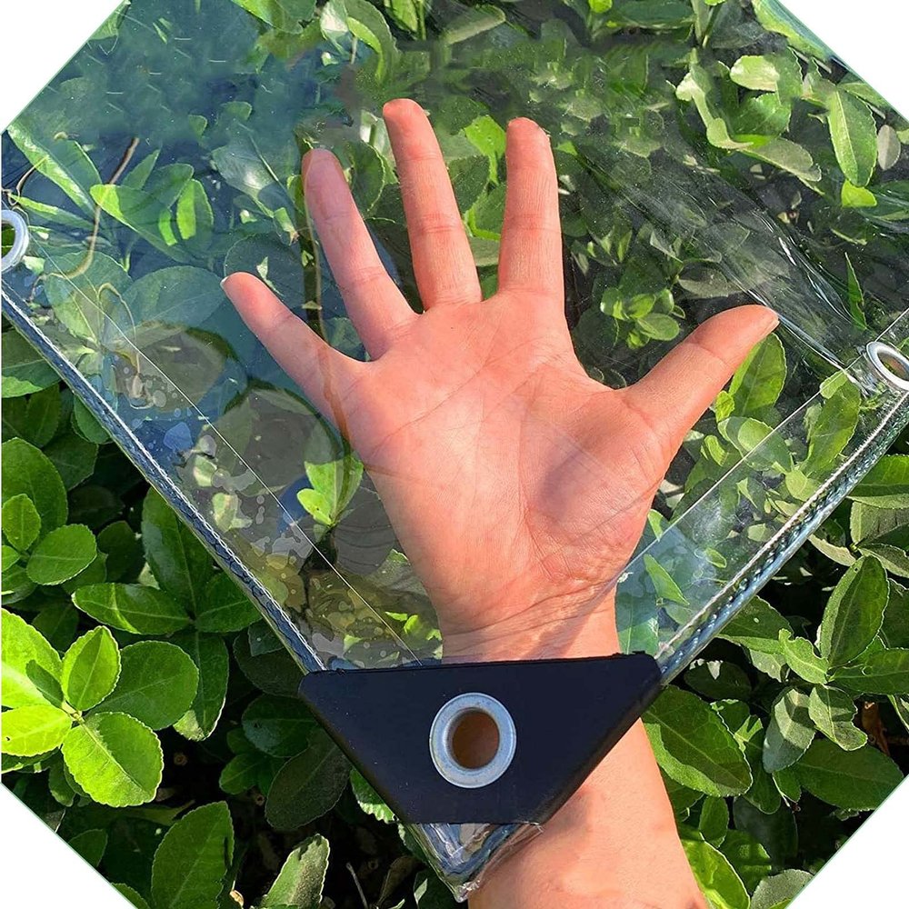 Transparent Waterproof Tarpaulin,Heavy-duty Clear Greenhouse Tarp Cover,Pvc Material, Protective Tarpaulin With Grommets,Anti-aging/ Dustproof,Outdoor,Rain Curtain,Transparent-12.5m/39.498.4in