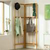 Coat Stand and Shoe Rack Corner Coat Rack Folding Free Standing Hall Tree Storage with 12 Hooks Bamboo Entryway Hallway Organizer Hats Bags Standing Coat Jackets Hanger Standing Coat and Hat Hanger view 4
