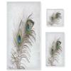 ALAZA Peacock Feather White Soft 3 Piece Bath Towels Set for Bathroom Spa Hotel, 1 Bath Towel+ 1 Hand Towel+ 1 Washcloth view 1