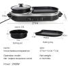 Electric Grill with Hot Pot, 2 in 1 Electric Grill, Indoor Smokeless Korean BBQ Grill,Non-Stick Electric Pot and Griddle, Independent Dual Temperature Control, Capacity for 2-10 People view 2