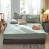 CFYCYHDZHT Bed Cover Room Soft Comfortable Cotton Mattress Protector, Bedroom Homestay Single Double Solid Color Lattice Mattress Top Hat Green Big Grid 150200+25cm view 1