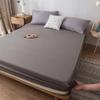CFYCYHDZHT Bottom Sheets Kids Waterproof Bed Sheets for The Bedroom, Solid Color Non Slip Mattress Topper for The Elderly Single Double Beds Dark Grey 180200cm view 1