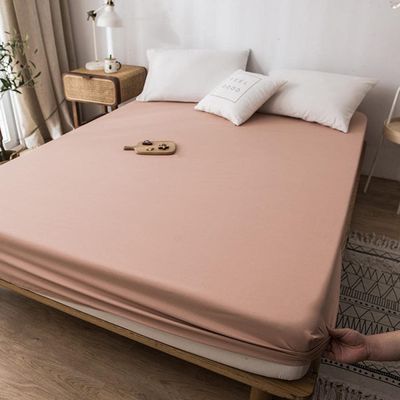 CFYCYHDZHT Cozy T Shirt Soft Kids Waterproof Bed Sheets for The Bedroom, Solid Color Non Slip Mattress Topper for The Elderly Single Double Beds Dark Pink 150200cm