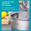 3-Tier 304 Stainless Steel Steamer Pot, 11inch/28cm Steamer Cookware with Tempered Glass Lid & 2 Steaming Septa for Kitchen Restaurant view 3