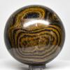 2.2" 255g Banded Waved Stromatolite w/Open Druzy Crystals Sphere Polished Natural Black Brown Algae Fossil Gemstone Mineral Ball - Peru + Stand view 4