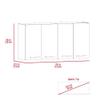 Kitchen Cabinet Durham, Four Doors - White view 2