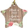 Designsify Christmas Tree Decoration, 47th Birthday Made in 1977 Aged to Perfection, Star Ornament B, Gifts for Anniversary Valentines Mom Mothers Fathers Day Party, to Men Women Him Her Friend view 1