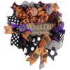 Welcome My Pretties Halloween Deco Mesh Wreath with Faux Candy & Ornaments, Bow Ornaments, Fall Door Hanger view 2
