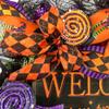 Welcome My Pretties Halloween Deco Mesh Wreath with Faux Candy & Ornaments, Bow Ornaments, Fall Door Hanger view 4