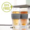 HOST Freeze Beer Glasses, 16 ounce Freezer Gel Chiller Double Wall Plastic Frozen Pint Glass, Set of 4, Black and Grey view 3