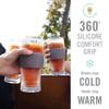 HOST Freeze Beer Glasses, 16 ounce Freezer Gel Chiller Double Wall Plastic Frozen Pint Glass, Set of 4, Black and Grey view 4