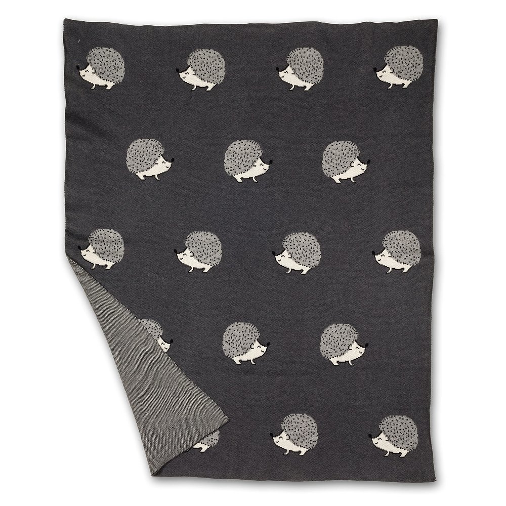 Abbott Collection 91-SNUGGLE-21 Hedgehog Small Throw, Grey