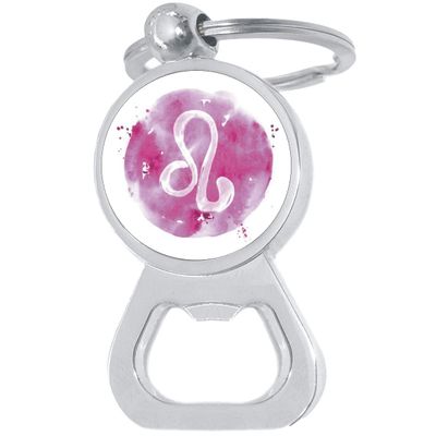 Watercolor Leo Bottle Opener Keychain