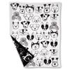 Abbott Collection 91-SNUGGLE-AB-59 Simple Dog Faces Small Throw, White/Black view 1